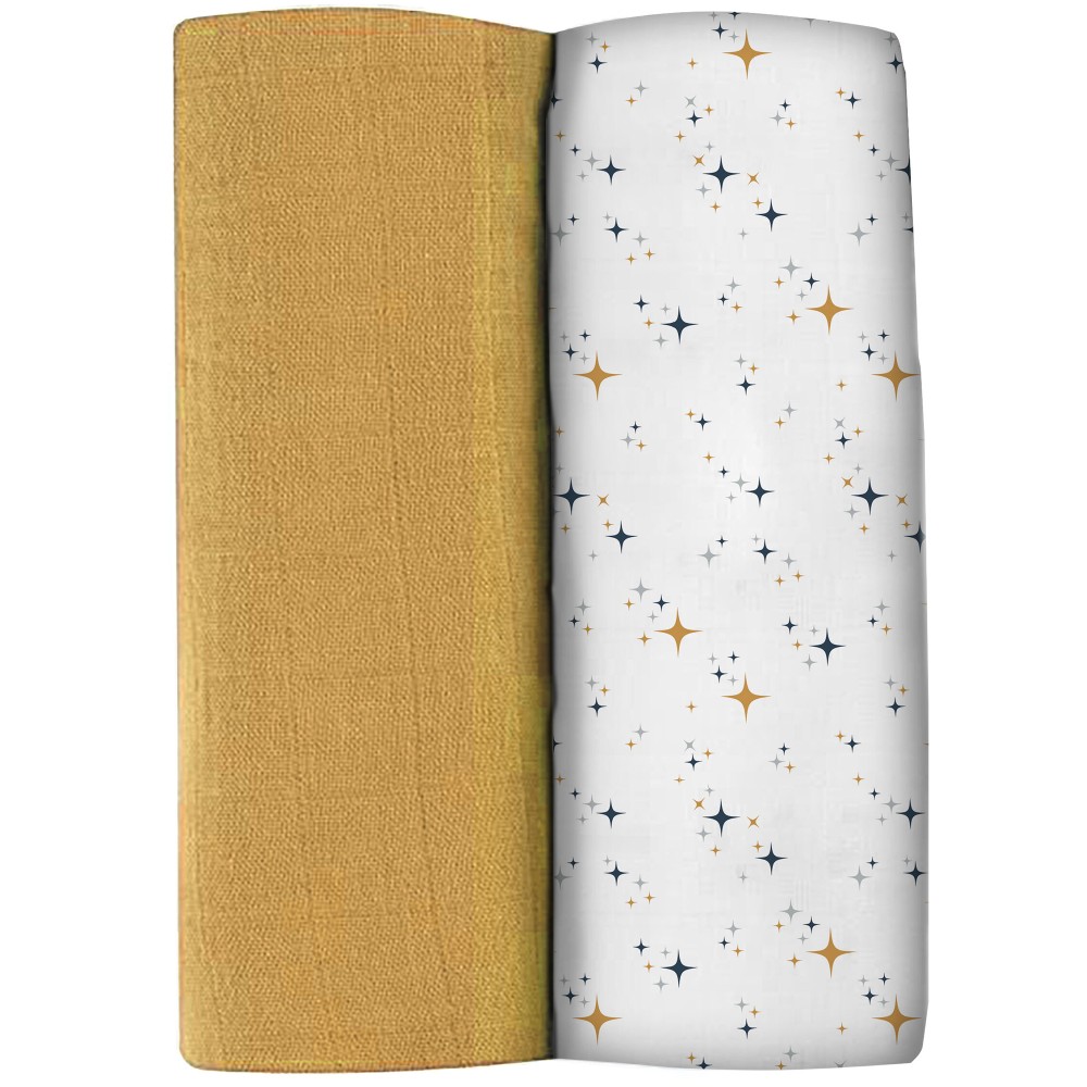 Набор муслиновых пеленок Beaba 120х120 см 2 шт, звезды (920393)