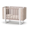 Veres Monaco Velour | Верес Монако Велюр - дитяче ліжечко, з м'якими боковинками (120x60 см) + набір для версії люльки Монако (80х60 см), бук, антибактеріальна фарба, німецька фурнітура, рухома бічна стінка • Cappuccino White | Капучино-білий