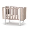 Veres Monaco Velour | Верес Монако Велюр - дитяче ліжечко, з м'якими боковинками (120x60 см) + набір для версії люльки Монако (80х60 см), бук, антибактеріальна фарба, німецька фурнітура, рухома бічна стінка • Cappuccino White | Капучино-білий