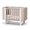 Veres Monaco Velour | Верес Монако Велюр - дитяче ліжечко, з м'якими боковинками (120x60 см) + набір для версії люльки Монако (80х60 см), бук, антибактеріальна фарба, німецька фурнітура, рухома бічна стінка • Cappuccino White | Капучино-білий