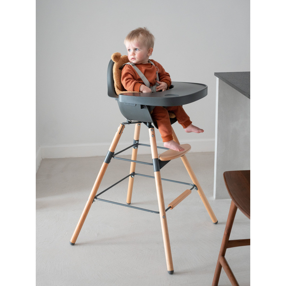 Стільчик для годування Childhome Evolu 2 з бампером, natural/anthracite (CHEVOCHNA)