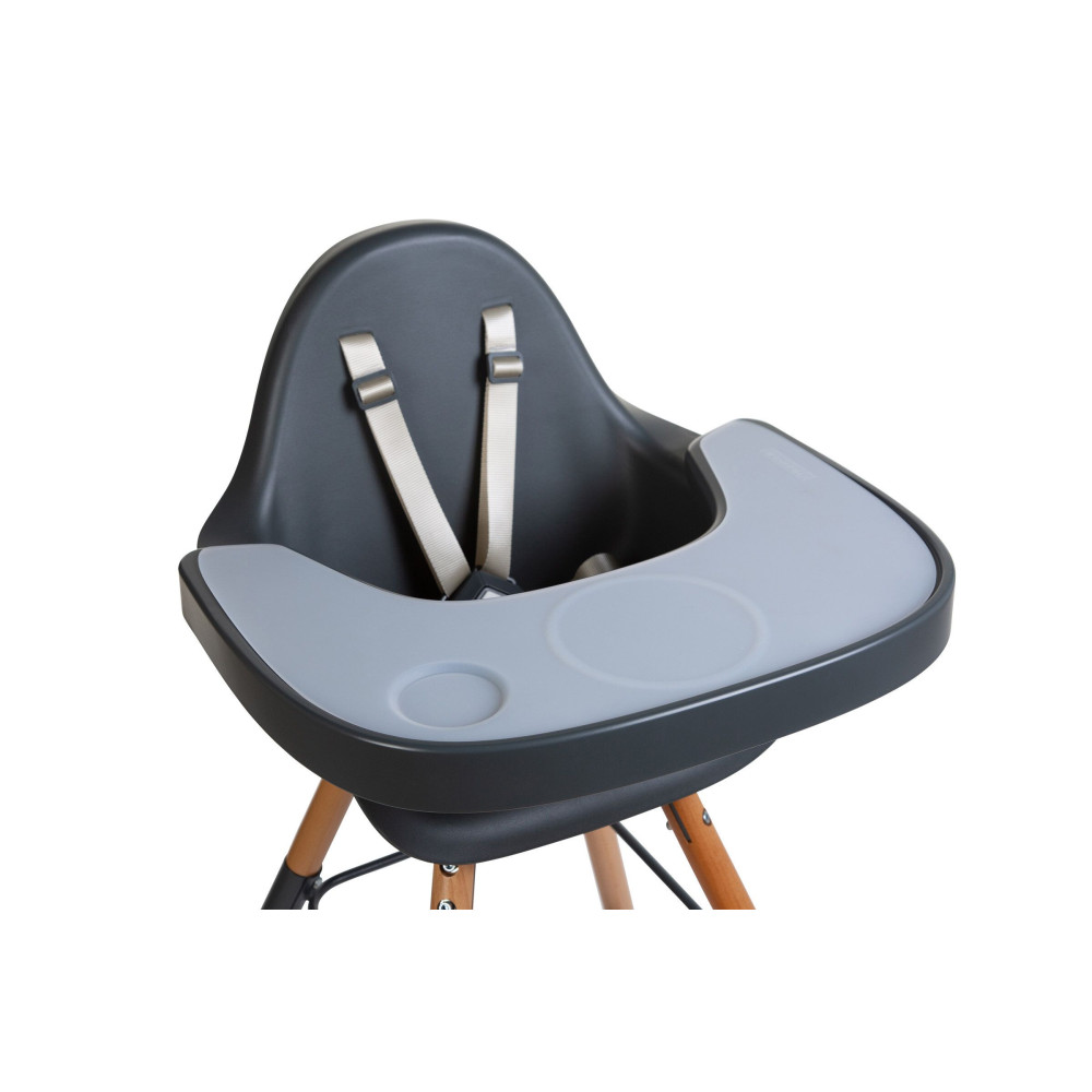 Столик до стільця для годування Childhome Evolu з силіконовим підносом, anthracite (CHEVOTSAA)
