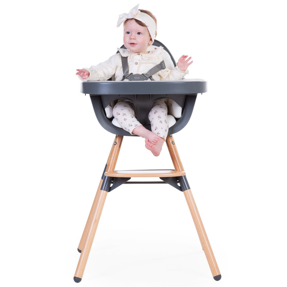 Столик до стільця для годування Childhome Evolu з силіконовим підносом, anthracite (CHEVOTSAA)