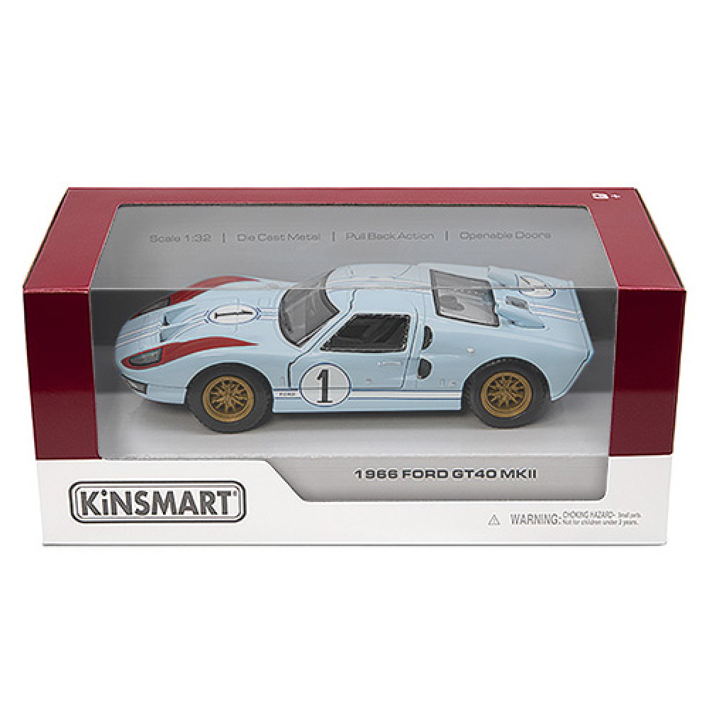Машинка Kinsmart 1966 Ford GT40 MKII Heritage Edition (KT5427WF) Машинка Kinsmart 1966 Ford GT40 MKII Heritage Edition (KT5427WF)
