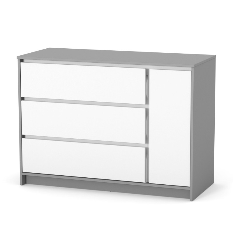 Veres Bern | Верес Берн 1200 - дитячий комод (120см) • White Graphite | Біло-графітовий