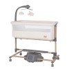 Carrello Bloom CRL-10304 - приставная кроватка-качели 3в1, регулировка по высоте,  в комплекте пульт ДУ, антимоскитная сетка, электронный мобиль с ночником–проектором  • Harmonia Beige