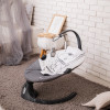 El Camino Cute ME 1116 - укачивающий центр для новорожденных, шезлонг-качель с автоматическим укачиванием (питание от сети и батареек АА, пульт ДУ, таймер, подвесная дуга с игрушками) • Dark Gray