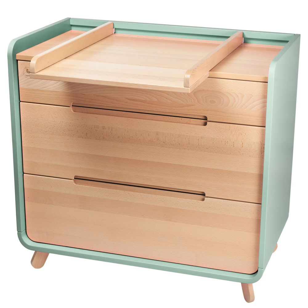 Комод-пеленатор Tweeto, натуральний з евкаліптом (Т 159) ВІТРИНА