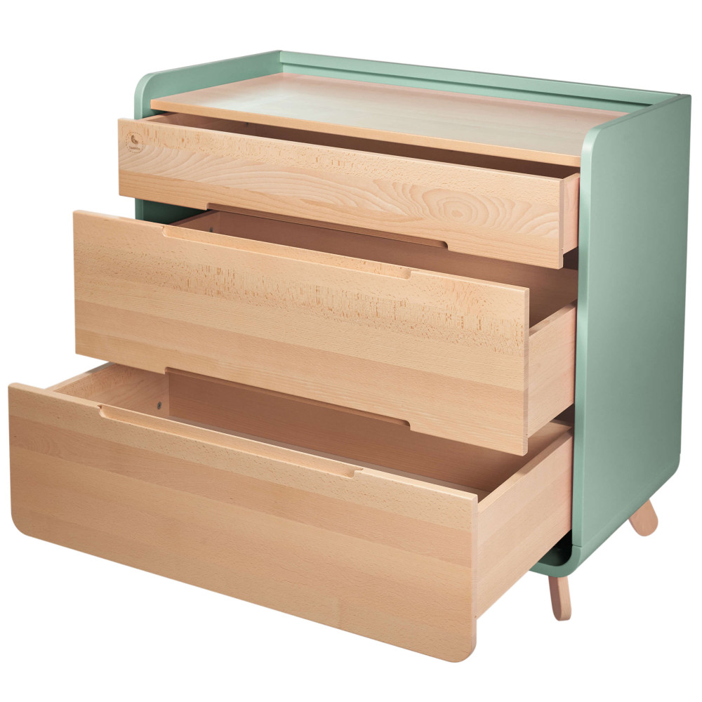 Комод-пеленатор Tweeto, натуральний з евкаліптом (Т 159) ВІТРИНА