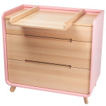 Комод-пеленатор Tweeto, натуральний з рожевим (Т 161)