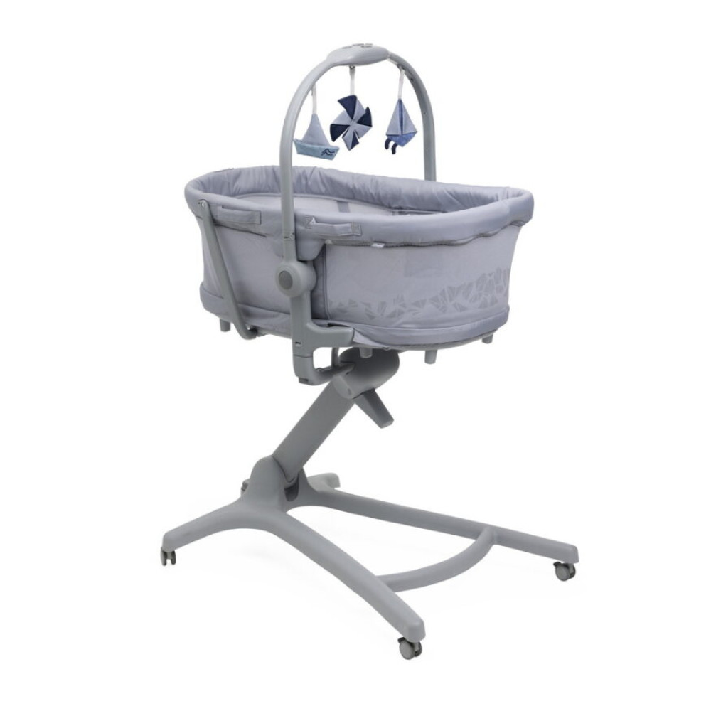 Chicco Baby Hug Pro 5 в 1 - детская кроватка для новорожденных, шезлонг, переносная кроватка, стульчик для кормления малышей и детей постарше • Earl Grey (87076.40)
