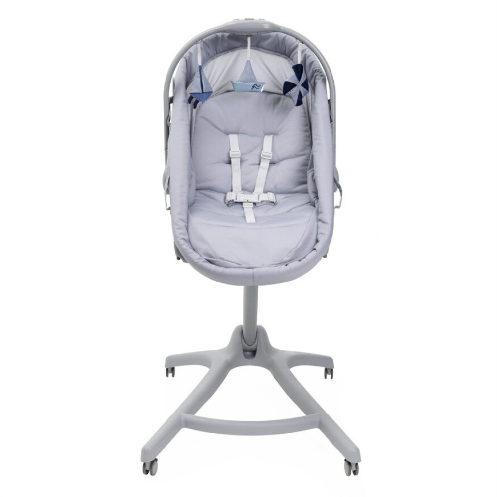 Chicco Baby Hug Pro 5 в 1 - детская кроватка для новорожденных, шезлонг, переносная кроватка, стульчик для кормления малышей и детей постарше • Earl Grey (87076.40)