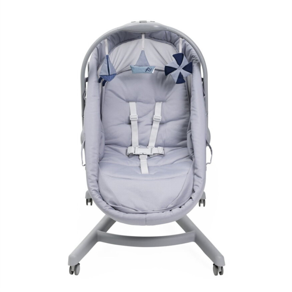 Chicco Baby Hug Pro 5 в 1 - детская кроватка для новорожденных, шезлонг, переносная кроватка, стульчик для кормления малышей и детей постарше • Earl Grey (87076.40)