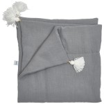 Плед Twins мусліновий 90x90 утеплений, сірий (1611-PMУ90х90-10)