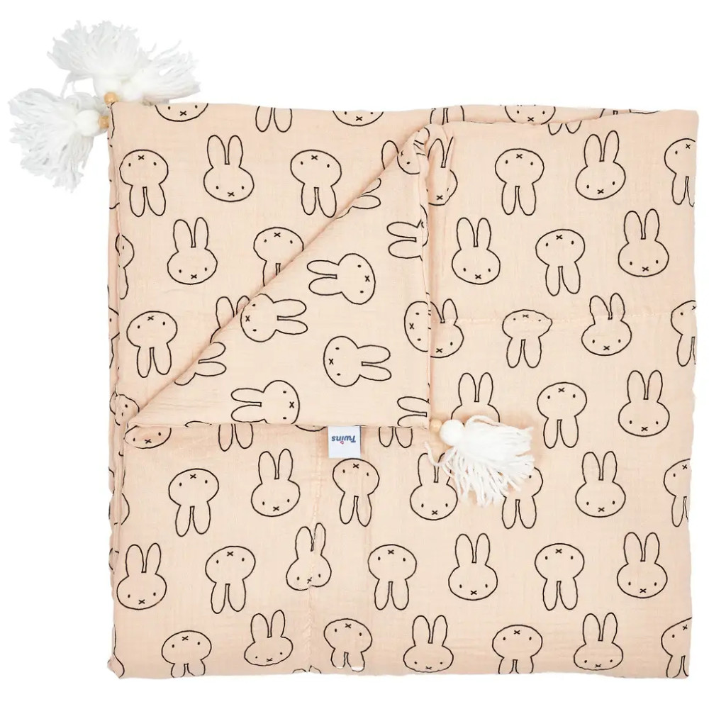Плед Twins Rabbits муслиновый 90x90 утепленный, персик (1611-PMУ90х90-18R)