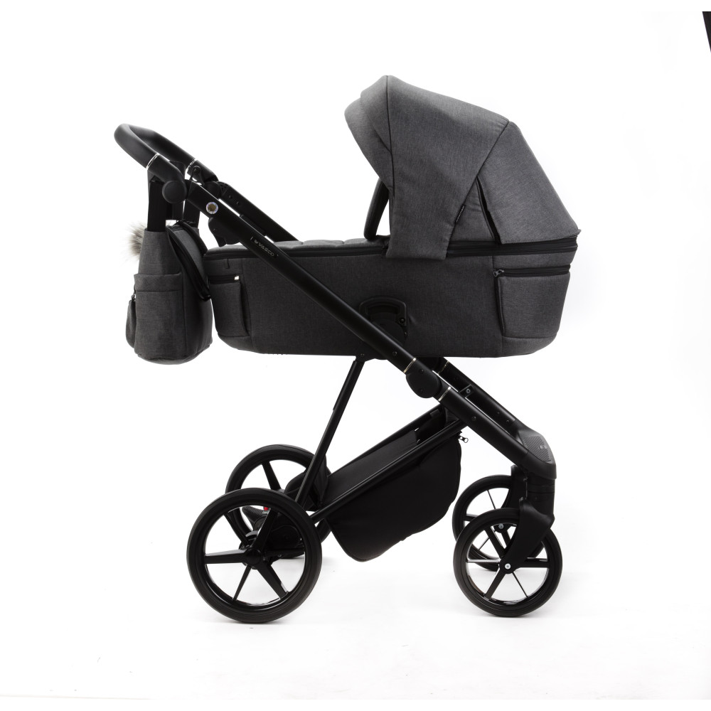 Коляска 2 в 1 Adamex Vasco TK-57 графит ткань (VTK570000)