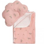 Плед и подушка Twins муслин маршмелоу Цветы 110х80, розовый (1411-TMPO-08F)