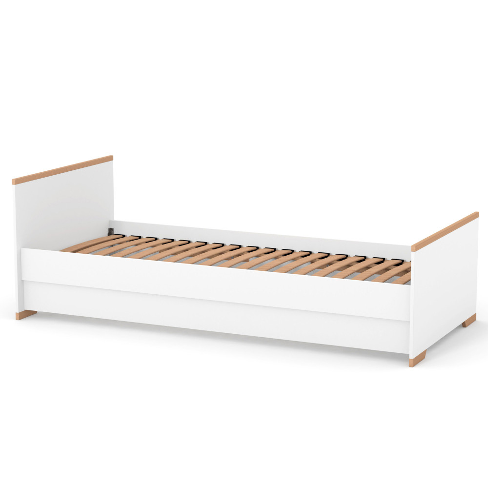 Veres Seattle | Верес Сіетл - дитяче підліткове ліжко (190х80 см) • White Natural | Біло-буковий