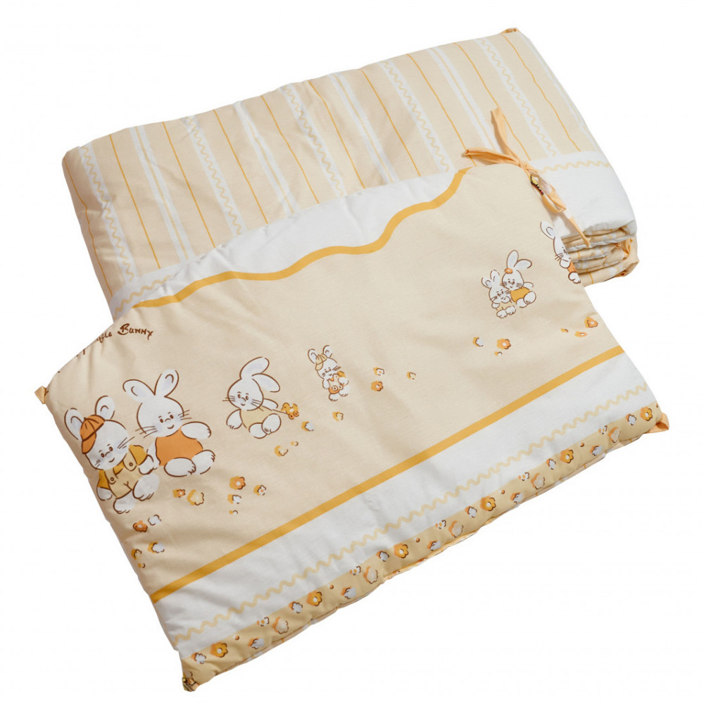 Бампер Twins Comfort Зайчики зі смужками, жовтий (2051-C-023)