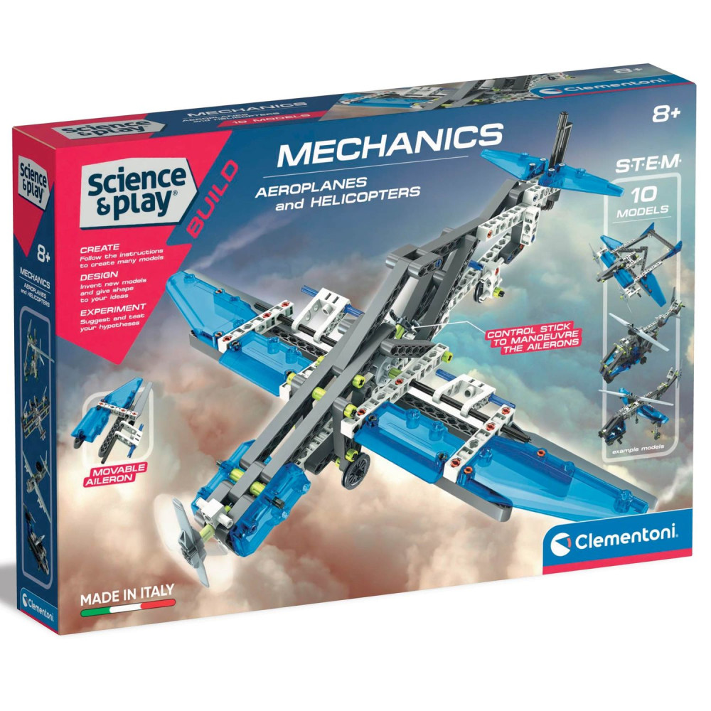 Конструктор Clementoni Aeroplanes & Helicopters, серія Science & Play, 200 деталей (75028)