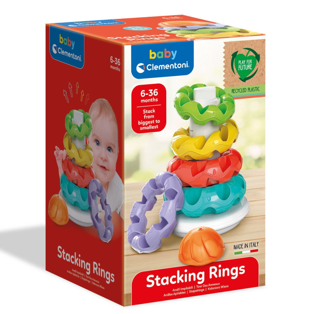 Іграшка-пірамідка 2 в 1 Clementoni Stacking Rings (17103) Іграшка-пірамідка 2 в 1 Clementoni Stacking Rings (17103)