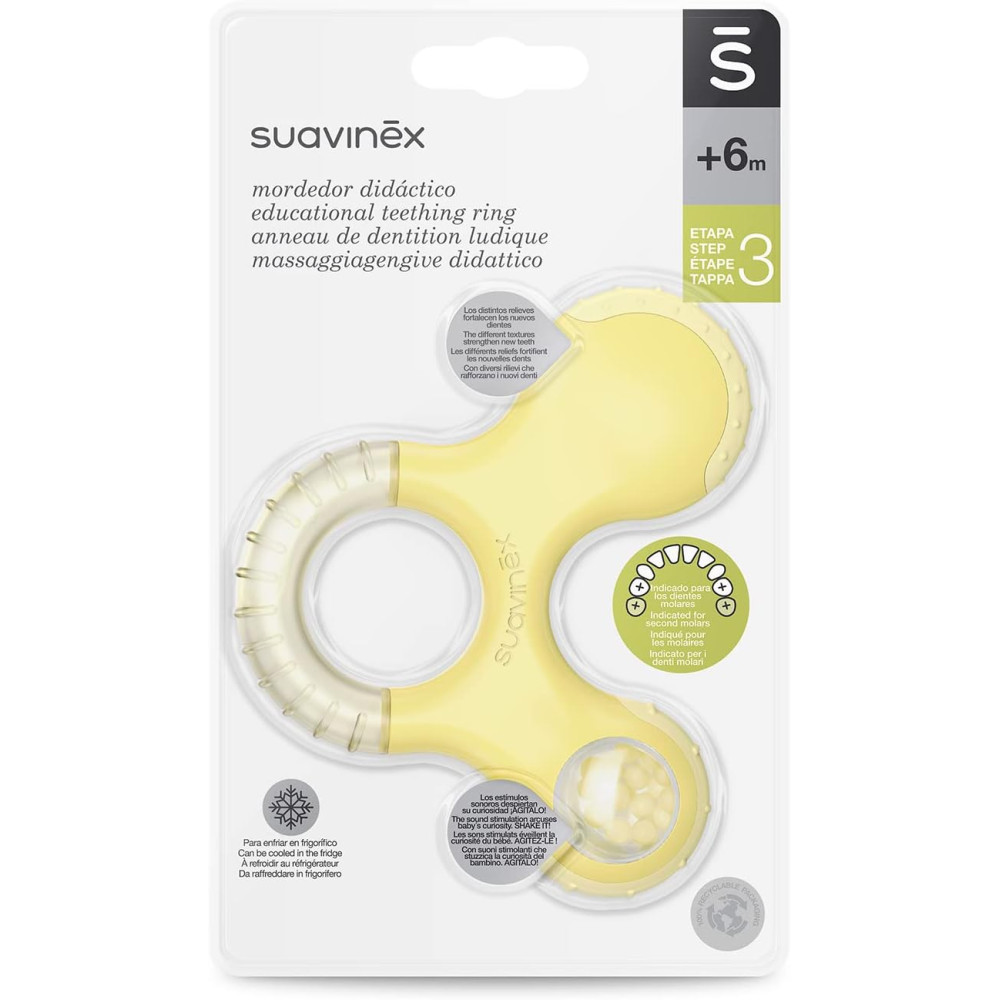 Прорізувач Suavinex з брязкальцем жовтий (400269/5)