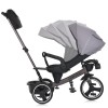 Turbo Trike MT 1002-8 - дитячий триколісний велосипед з батьківською ручкою, поворотне сидіння 360, складне кермо, ігрова панель, пластиковий кошик (від 1.5 до 3 років) • Світло-сірий