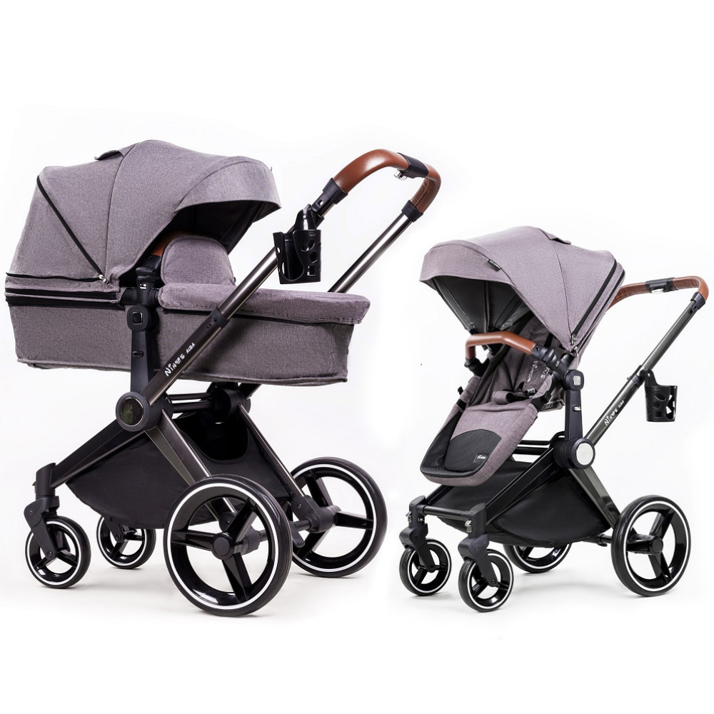 Коляска 2 в 1 Ninos Alba Melange Grey (NA2018MG)