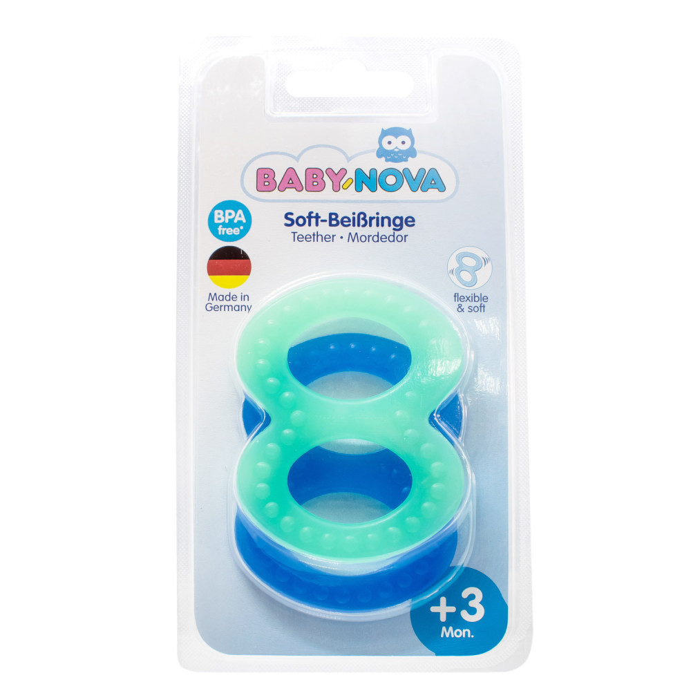 Зубное кольцо Baby-Nova рельефное, цвет в ассортименте (31188)