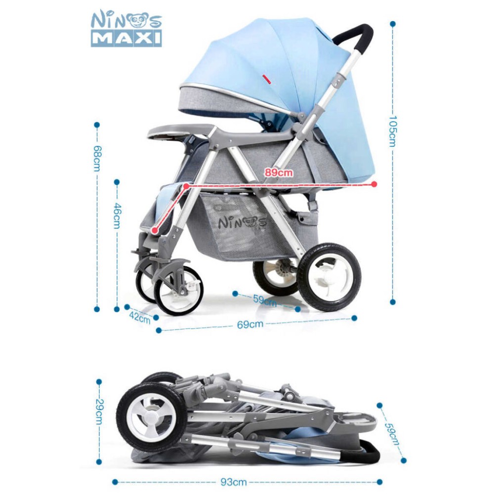 Прогулянкова коляска Ninos Maxi Blue (NM2019MB)