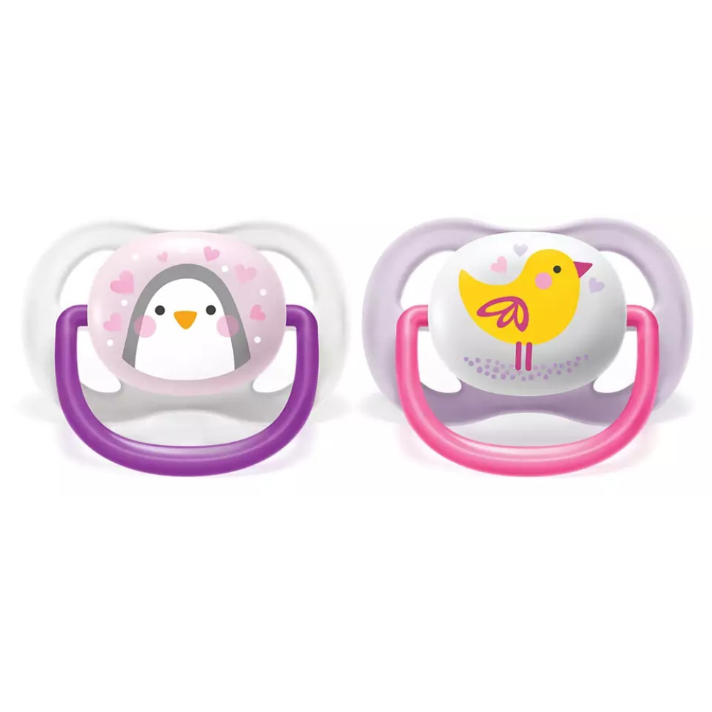 Пустышка Philips Avent Ultra-Air Animal 0-6 мес для девочки (SCF080/06)