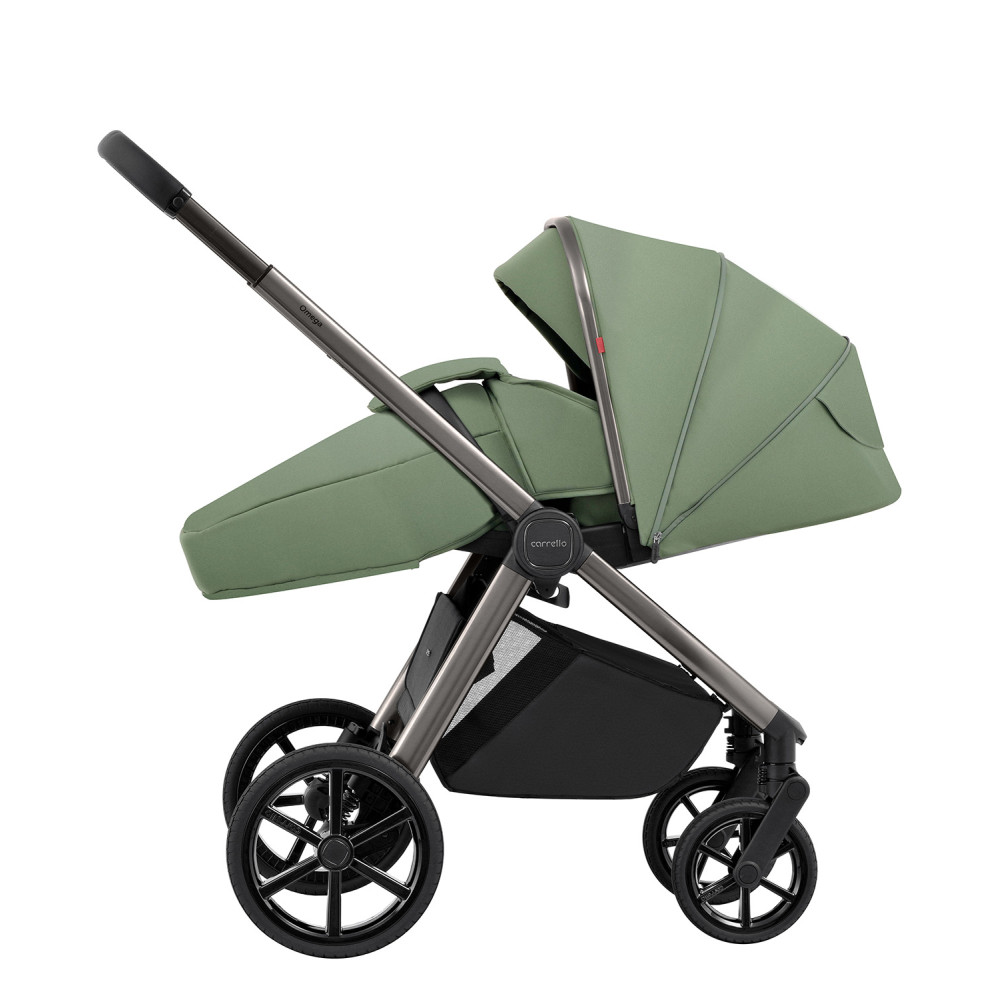 Carrello Omega CRL-6530/1 - детская коляска 2 в 1, всесезонная коляска с фонариком LED • Perfect Green