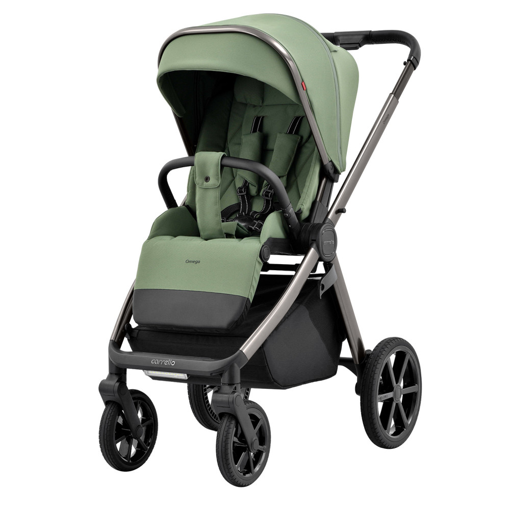 Carrello Omega CRL-6530/1 - детская коляска 2 в 1, всесезонная коляска с фонариком LED • Perfect Green