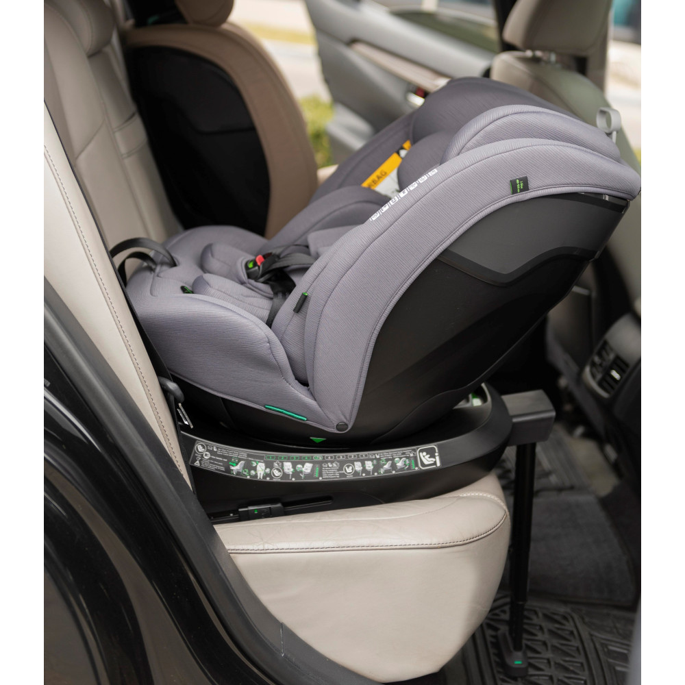 Carrello Octopus CRL-16002 - детское автокресло i-Size (0 – 12 лет / 40 – 150 см) с функцией поворота 360 по ходу и против направления движения, крепление Isofix • Seashell Grey