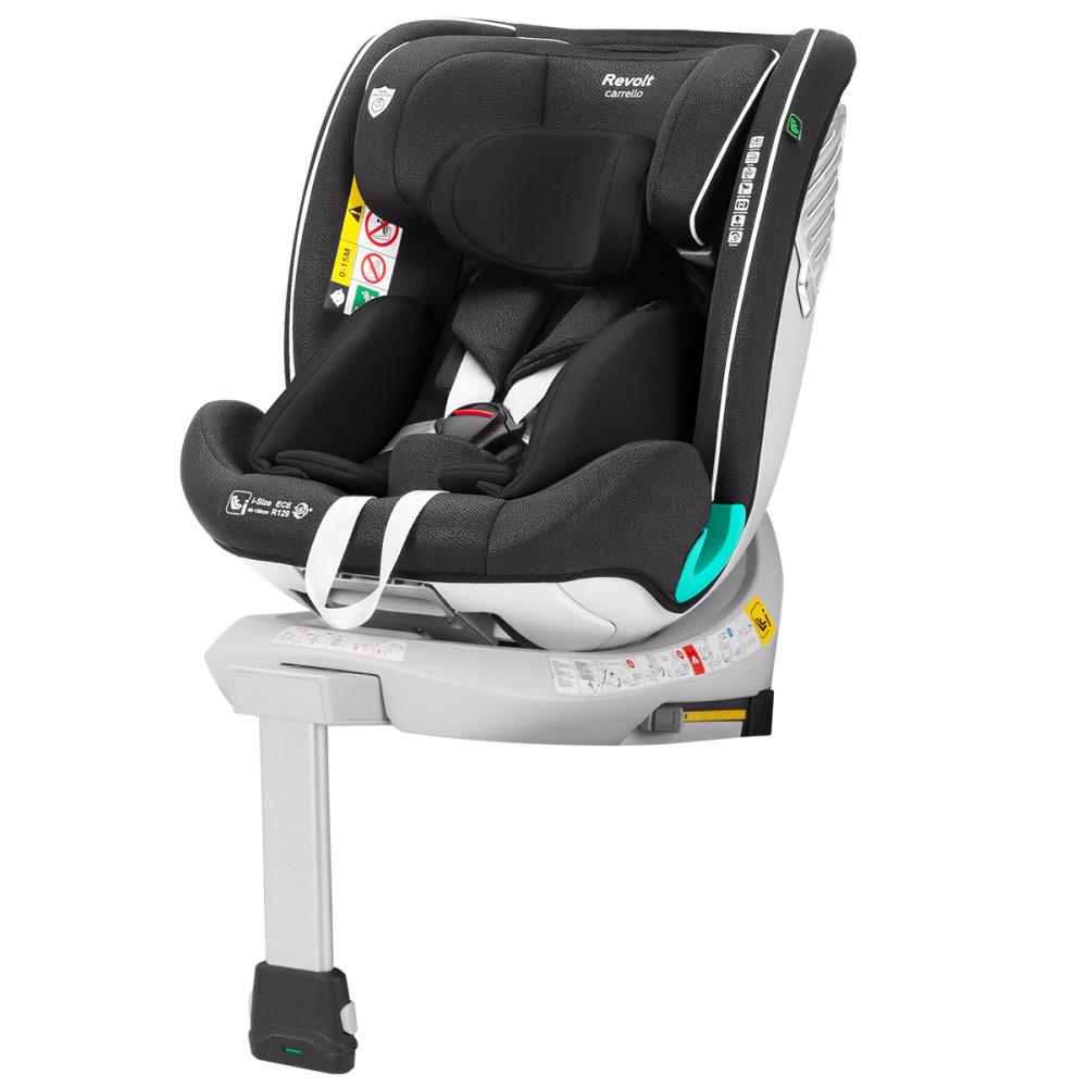 Carrello Revolt CRL-15805 - детское автокресло i-Size (0 – 12 лет / 40 – 150 см) с функцией поворота 360 по ходу и против направления движения, крепление Isofix • Space Black