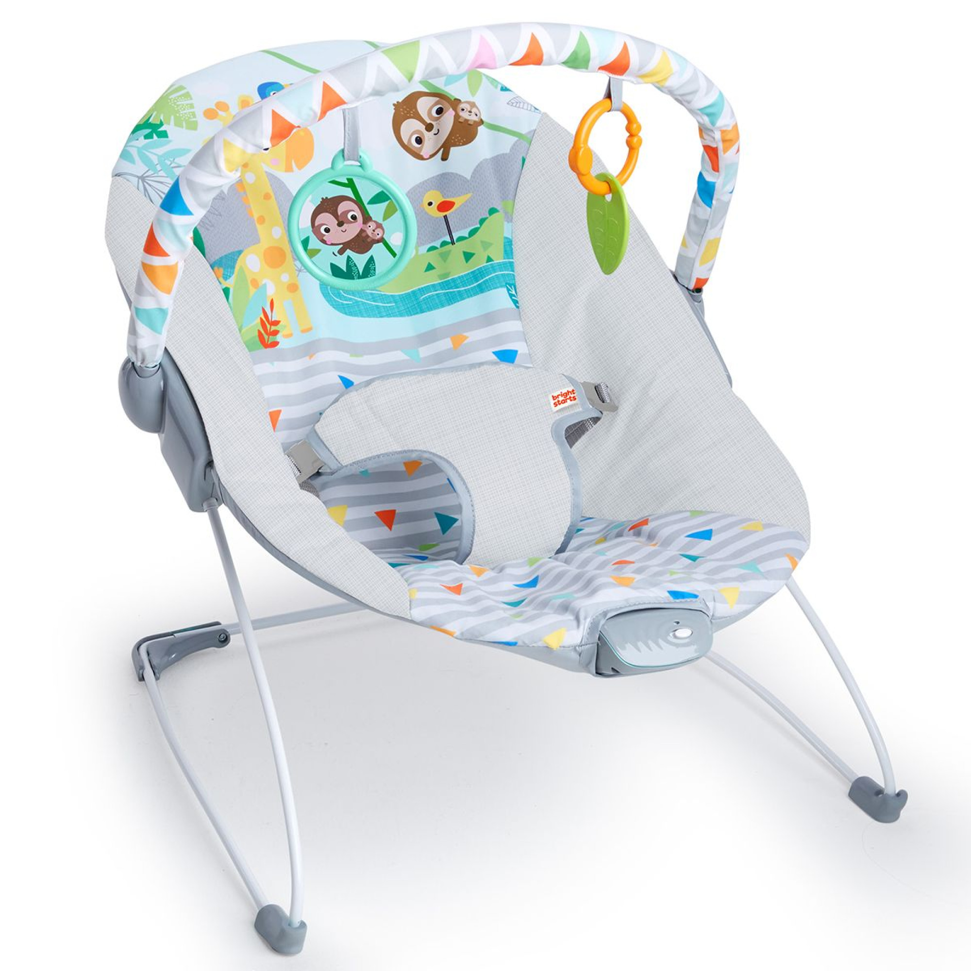 Шезлонг Chicco Bright Starts Safari Fun. Купить шезлонг-качалку в