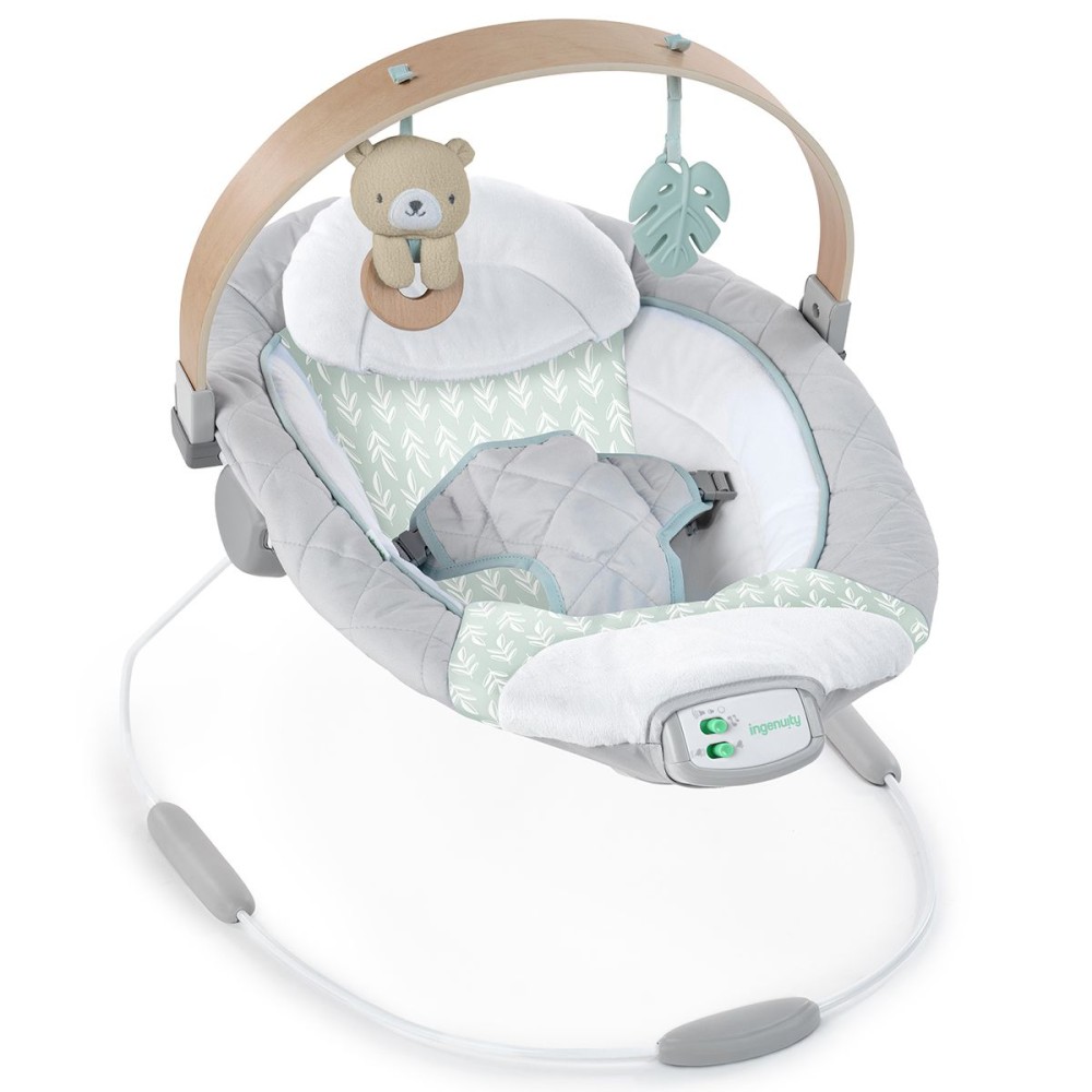 Ingenuity Cozy Spot - шезлонг для новонароджених з режимом вібрації та звуковими ефектами • Bear (13104)