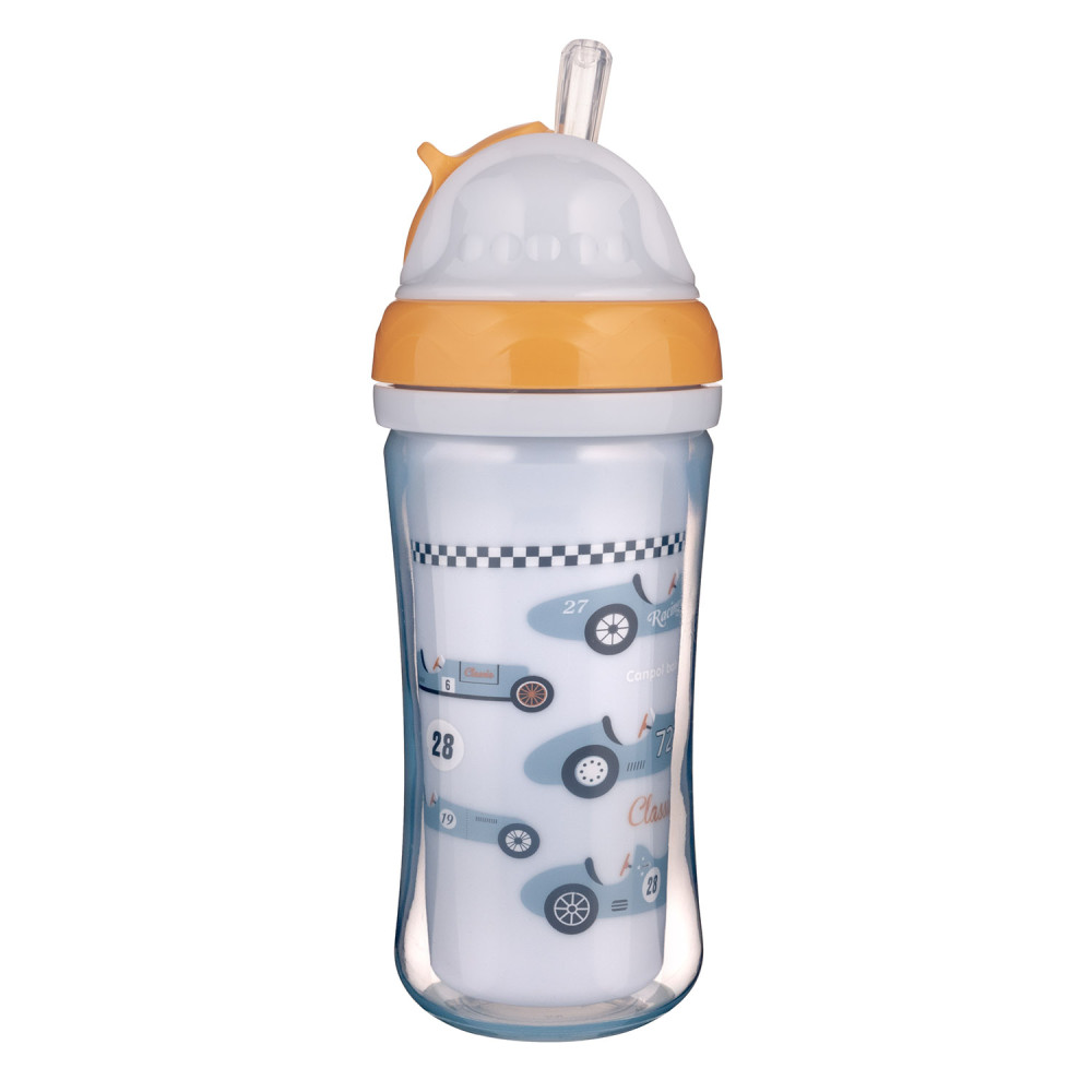Поїльник Canpol babies, силіконова трубочка, 260мл, автомобілі (74/053)