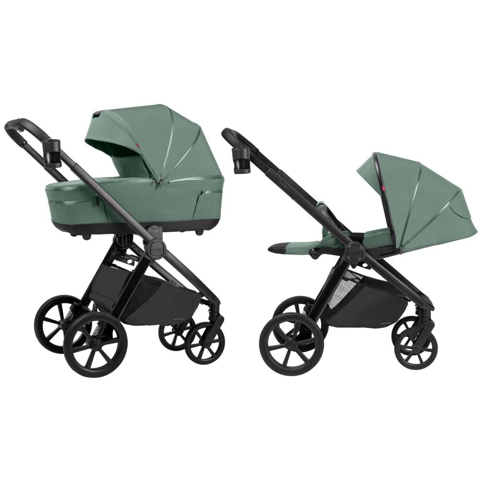 Carrello Omega Plus CRL-6540 - дитяча коляска 2 в 1, всесезонний візочок з ліхтариком LED • Nova Green