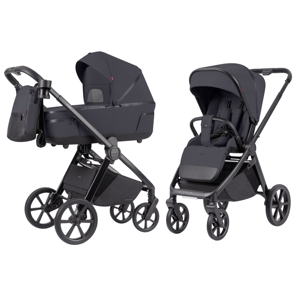 Carrello Omega Plus CRL-6540 - детская коляска 2 в 1, всесезонная коляска с фонариком LED • Meteor Grey