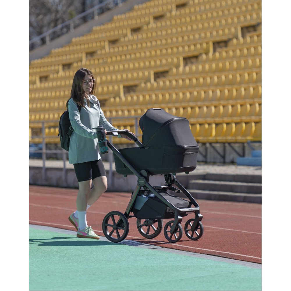 Carrello Omega Plus CRL-6540 - детская коляска 2 в 1, всесезонная коляска с фонариком LED • Meteor Grey