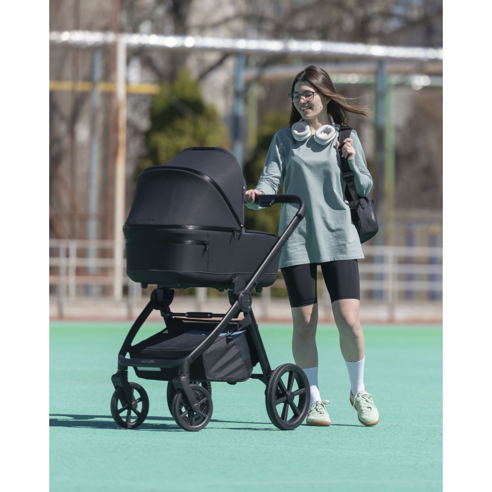 Carrello Omega Plus CRL-6540 - детская коляска 2 в 1, всесезонная коляска с фонариком LED • Meteor Grey