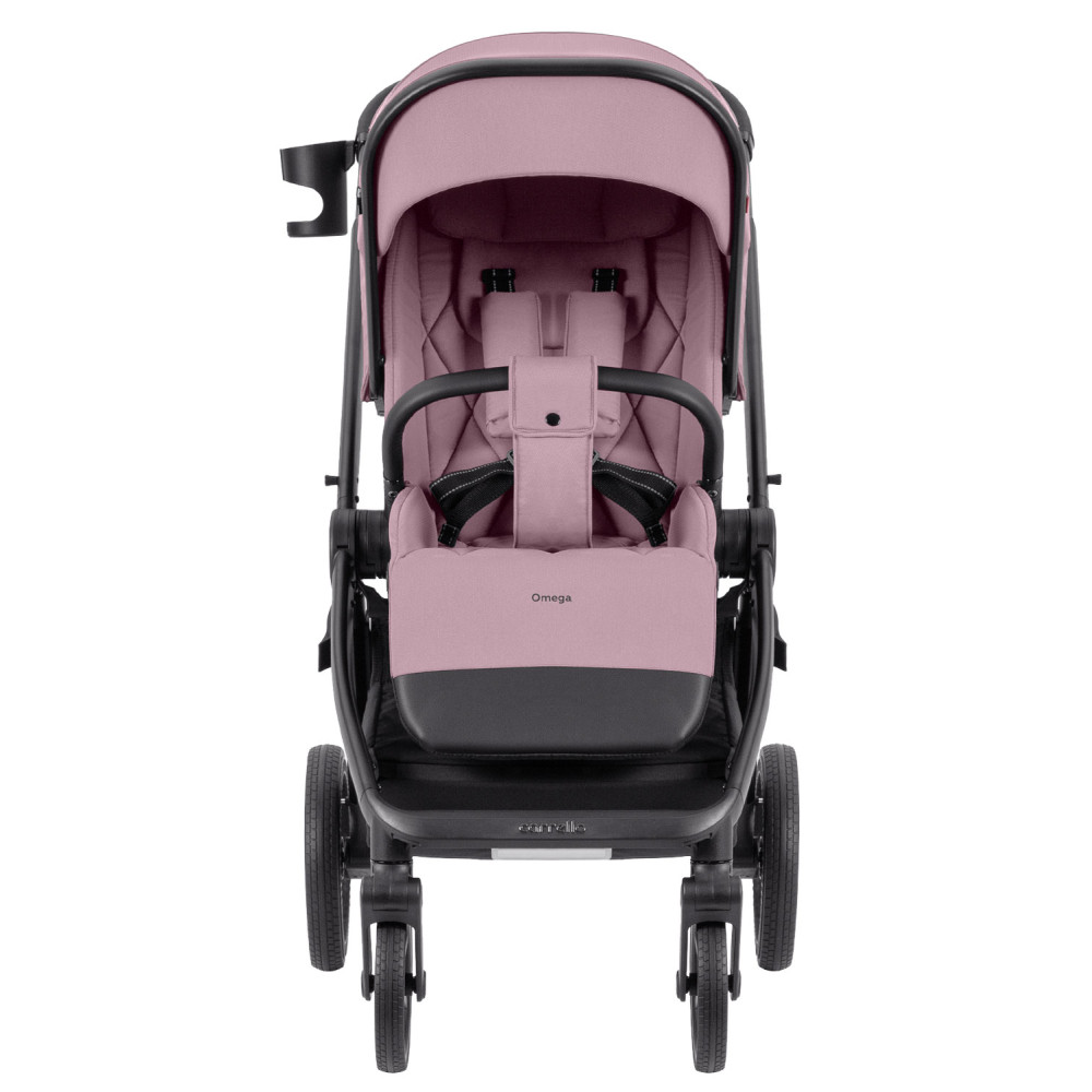 Carrello Omega Plus CRL-6540 - детская коляска 2 в 1, всесезонная коляска с фонариком LED, термолюлька, регулировка люльки по высоте, большие колеса, телескопическая ручка • Galaxy Pink