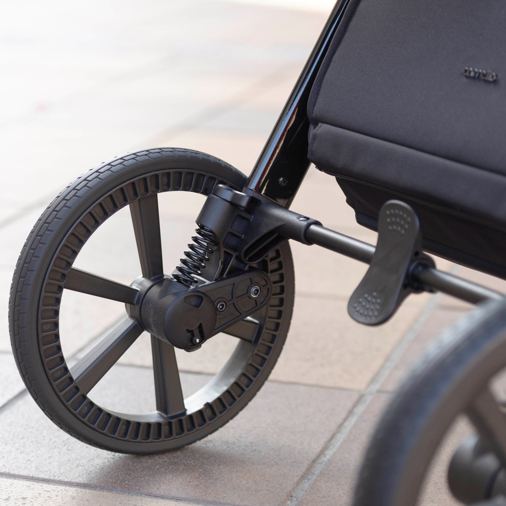 Carrello Omega Plus CRL-6540 - детская коляска 2 в 1, всесезонная коляска с фонариком LED, термолюлька, регулировка люльки по высоте, большие колеса, телескопическая ручка • Galaxy Pink