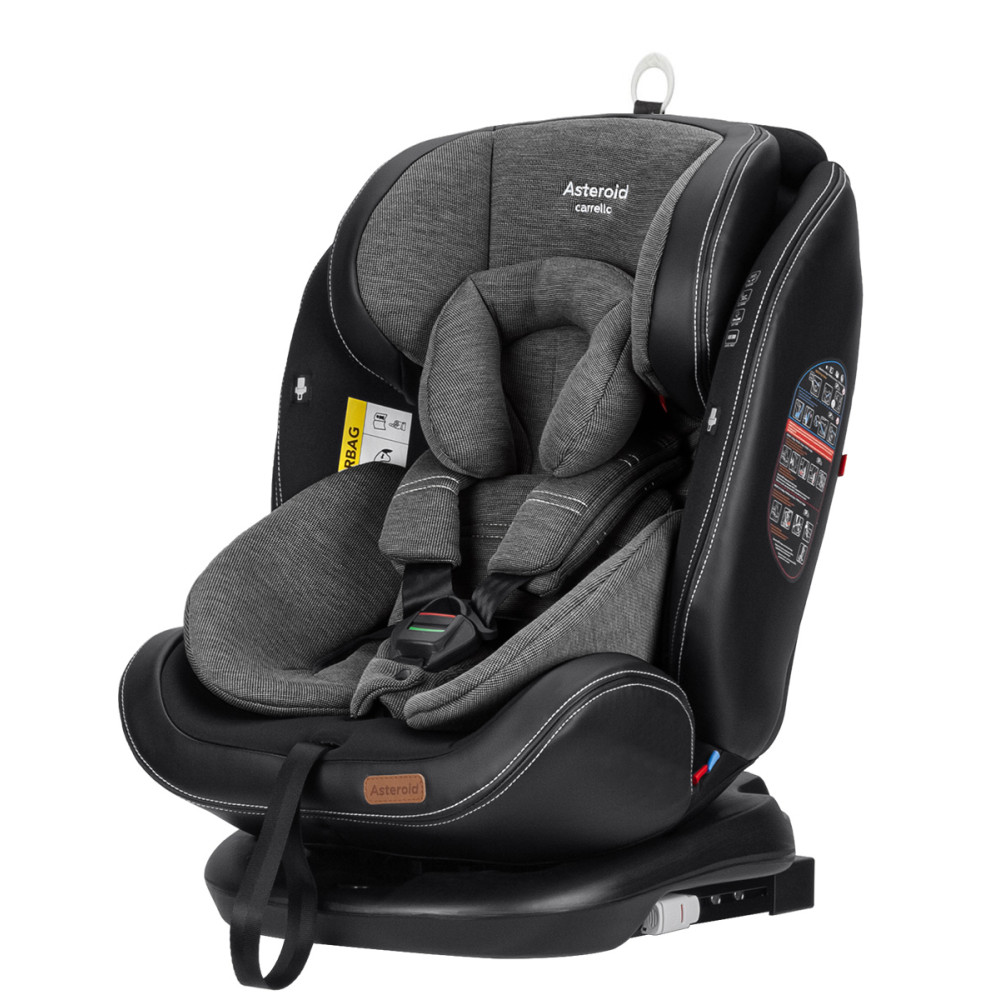 Carrello Asteroid CRL-12801/2 - детское автокресло (0 – 12 лет / 0 – 36 кг) с функцией поворота 360 по ходу и против направления движения, крепление Isofix • Magnet Gray