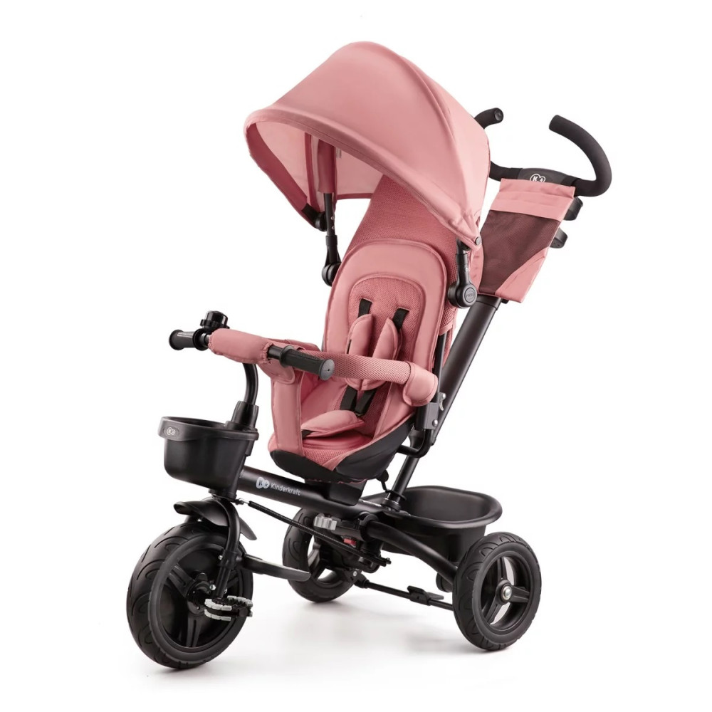 Kinderkraft Aveo - трехколесный велосипед с большими колесами и возможностью реверсивного хода (от 9 месяцев до 5 лет) • Rose Pink (KRAVEO00PNK0000)