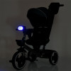 Turbo Trike MT 1002-9 - дитячий триколісний велосипед з батьківською ручкою, поворотне сидіння 360, складне кермо, ігрова панель, пластиковий кошик (від 1.5 до 3 років) • Темно-синій