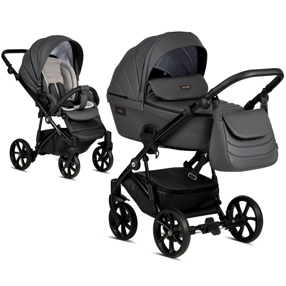 Коляска 2 в 1 Tutis Viva 4 Leather Shadow Grey 087