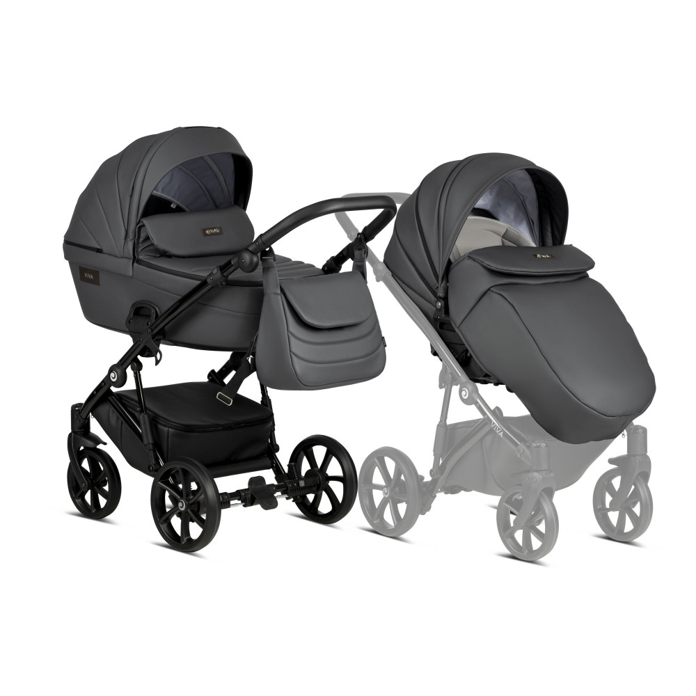 Коляска 2 в 1 Tutis Viva 4 Leather Shadow Grey 087
