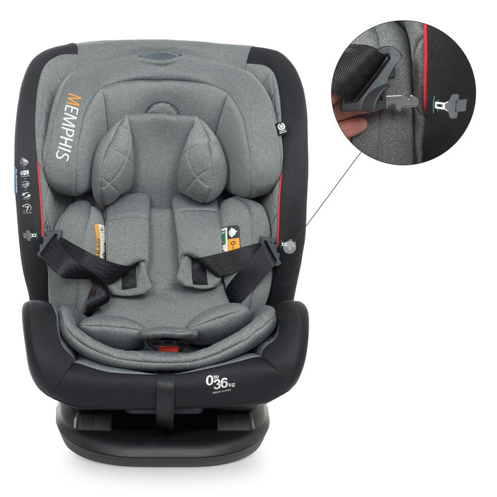 El Camino Memphis ME 1093 - детское автокресло (0 – 12 лет / 0 – 36 кг), крепление Isofix • Gray Black